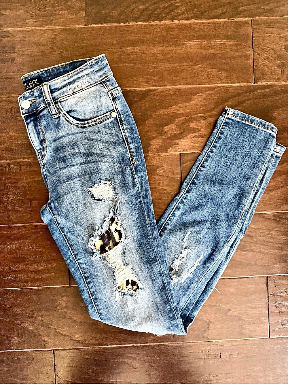 Judy Blue JB6258MD Distressed Skinny Jeans in Blue Waist 25